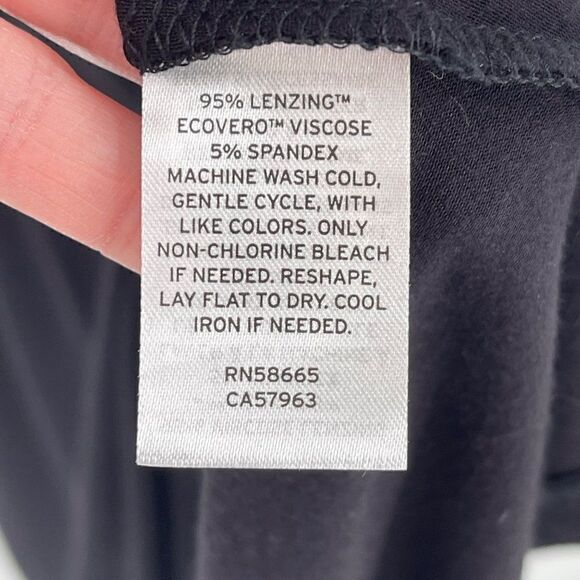 Nordstrom Drapey Sleeveless Handkerchief Hem Midi Sheath Dress Pockets Black XXS - Picture 10 of 11